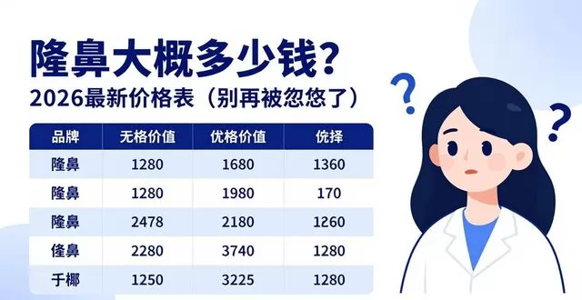 隆鼻大概多少钱？2026最新价格表（别再被忽悠了）